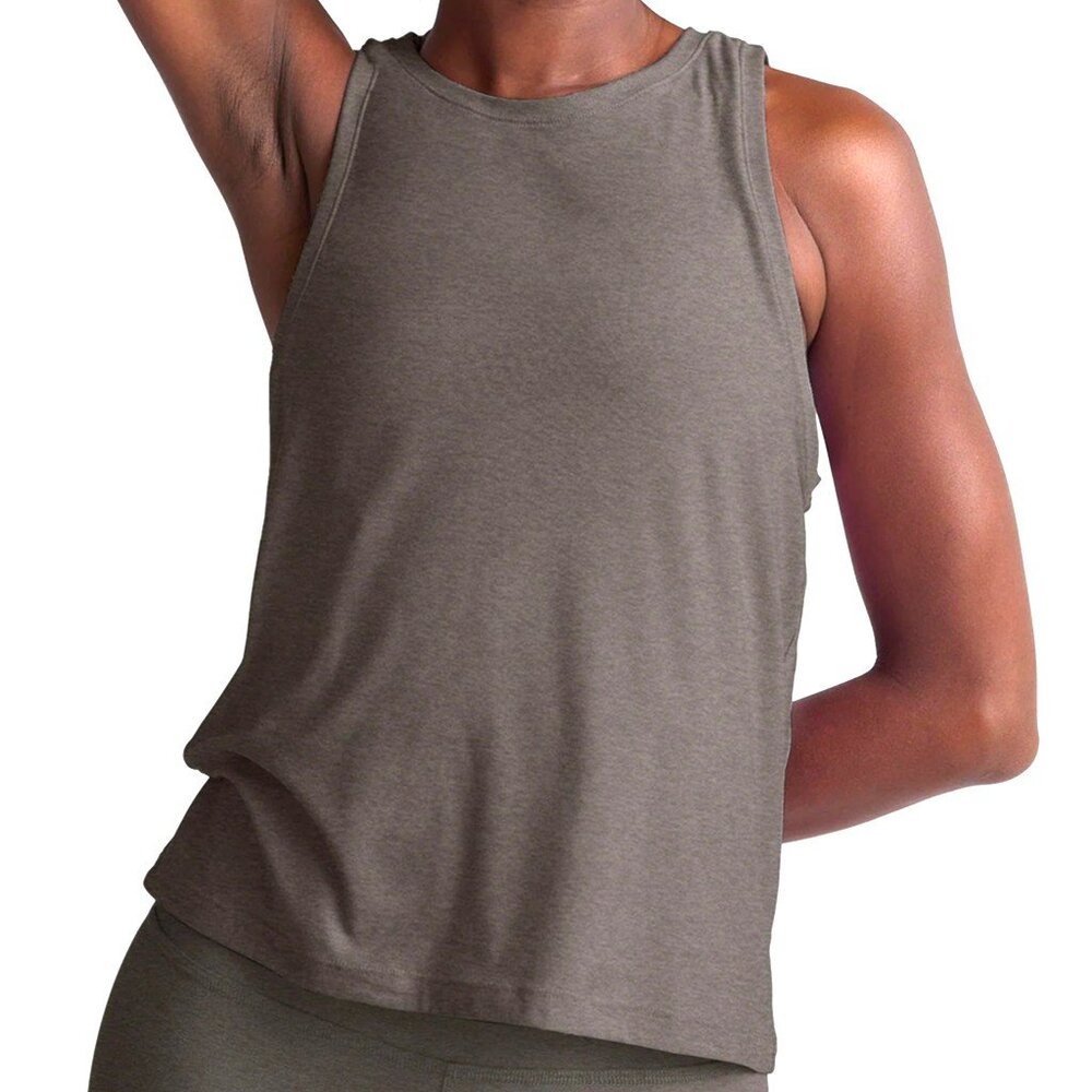 Beyond Yoga Featerweight Rebalance Tank Top True Gray Heather Racerback Spacedye